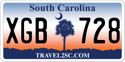 SC license plate XGB728