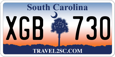SC license plate XGB730