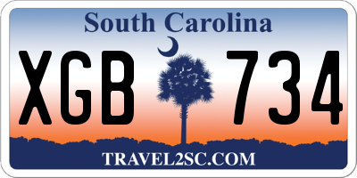 SC license plate XGB734