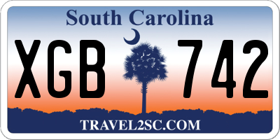 SC license plate XGB742
