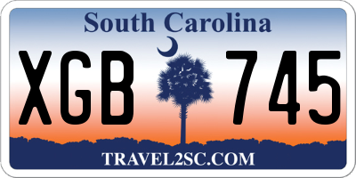 SC license plate XGB745