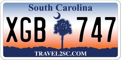 SC license plate XGB747