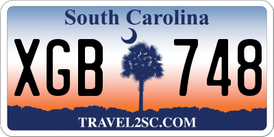 SC license plate XGB748