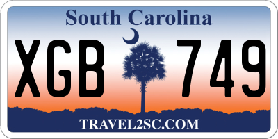 SC license plate XGB749