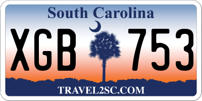 SC license plate XGB753