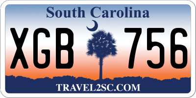 SC license plate XGB756