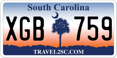 SC license plate XGB759