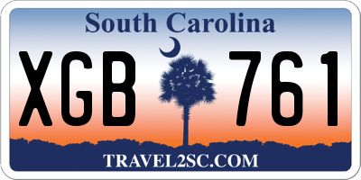 SC license plate XGB761