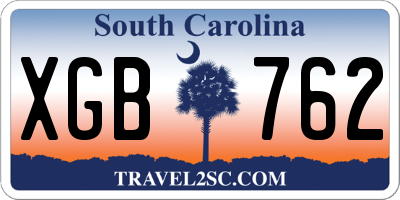 SC license plate XGB762