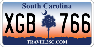 SC license plate XGB766