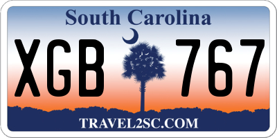 SC license plate XGB767