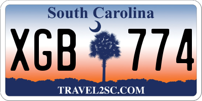SC license plate XGB774