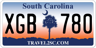 SC license plate XGB780