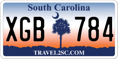 SC license plate XGB784