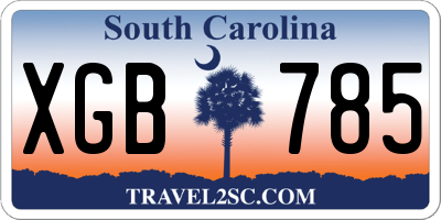 SC license plate XGB785