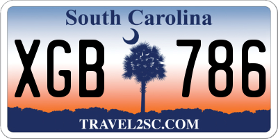 SC license plate XGB786