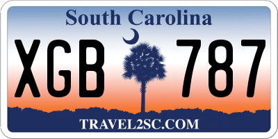 SC license plate XGB787
