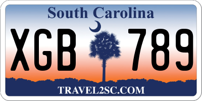 SC license plate XGB789