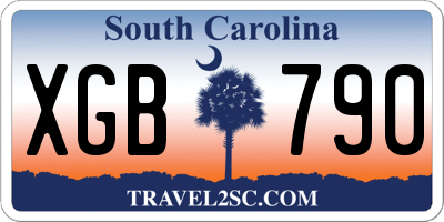 SC license plate XGB790