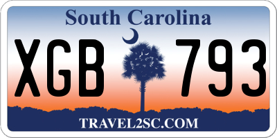 SC license plate XGB793