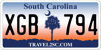 SC license plate XGB794