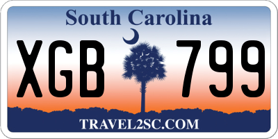 SC license plate XGB799