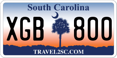 SC license plate XGB800