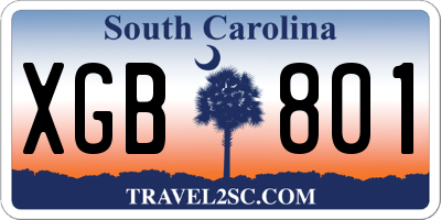 SC license plate XGB801