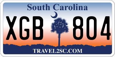 SC license plate XGB804