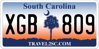 SC license plate XGB809