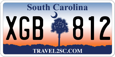 SC license plate XGB812