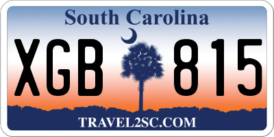 SC license plate XGB815
