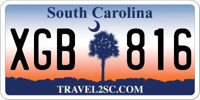 SC license plate XGB816