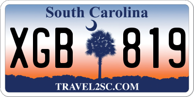 SC license plate XGB819