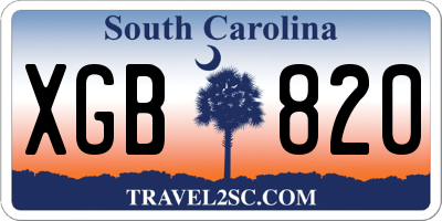SC license plate XGB820