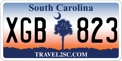 SC license plate XGB823