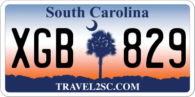 SC license plate XGB829