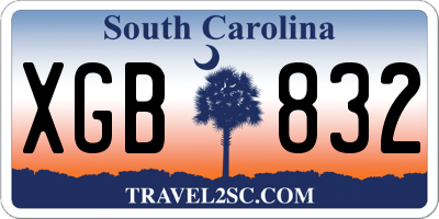 SC license plate XGB832