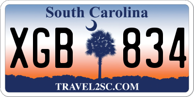 SC license plate XGB834