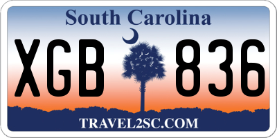 SC license plate XGB836