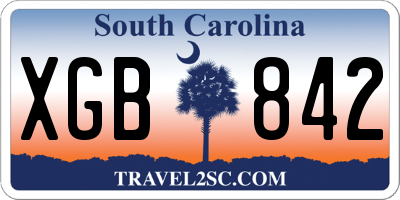 SC license plate XGB842