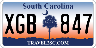 SC license plate XGB847