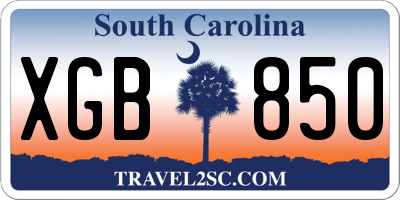 SC license plate XGB850