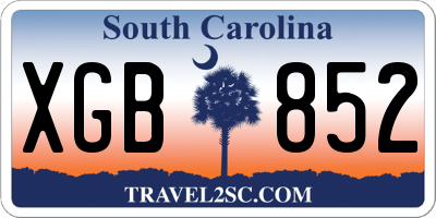 SC license plate XGB852