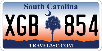 SC license plate XGB854