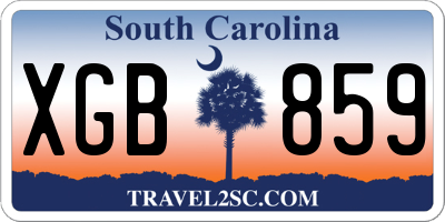 SC license plate XGB859