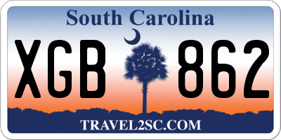 SC license plate XGB862
