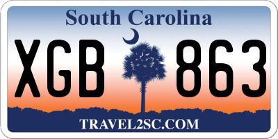 SC license plate XGB863