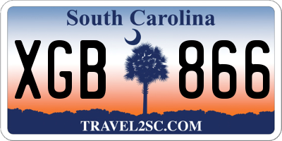 SC license plate XGB866