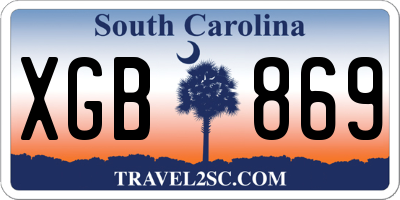 SC license plate XGB869
